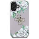 Etui Guess Grained Roses Big 4G logo na iPhone 16 - fioletowe Guess