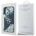 Etui Guess Grained Roses Big 4G logo na iPhone 16 - niebieskie Guess