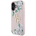 Etui Guess Grained Roses Big 4G logo na iPhone 16 - różowe Guess
