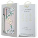 Etui Guess Grained Roses Big 4G logo na iPhone 16 - różowe Guess