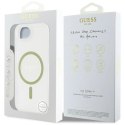 Etui Guess IML Glitter Circle MagSafe na iPhone 16e - przezroczyste Guess