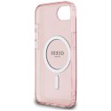 Etui Guess IML Glitter Circle MagSafe na iPhone 16e - różowe Guess