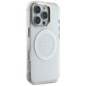 Etui Guess IML Metal Colored Circle Classic Logo MagSafe na iPhone 16 Pro Max - białe Guess