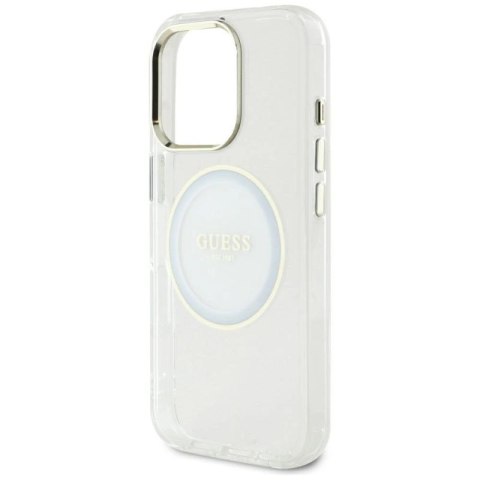 Etui Guess IML Metal Colored Circle Classic Logo MagSafe na iPhone 16 Pro Max - białe Guess