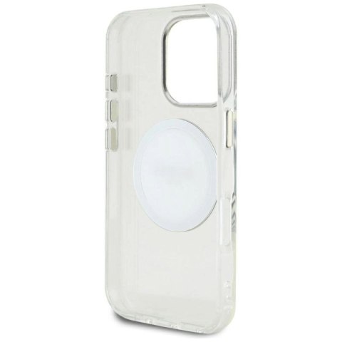 Etui Guess IML Metal Colored Circle Classic Logo MagSafe na iPhone 16 Pro Max - białe Guess