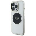 Etui Guess IML Metal Colored Circle Classic Logo MagSafe na iPhone 16 Pro Max - czarne Guess