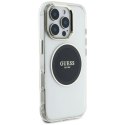 Etui Guess IML Metal Colored Circle Classic Logo MagSafe na iPhone 16 Pro Max - czarne Guess