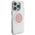 Etui Guess IML Metal Colored Circle Classic Logo MagSafe na iPhone 16 Pro Max - różowe Guess