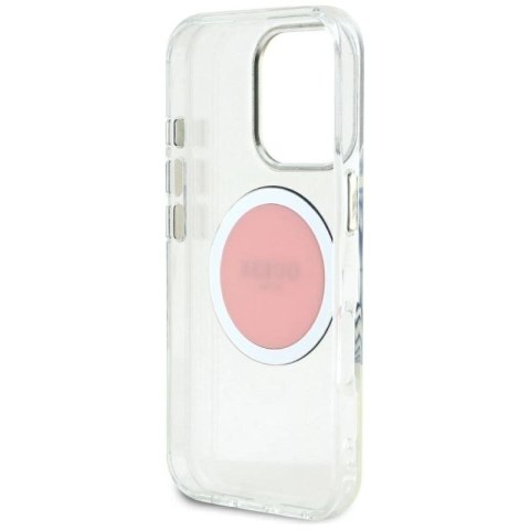 Etui Guess IML Metal Colored Circle Classic Logo MagSafe na iPhone 16 Pro Max - różowe Guess