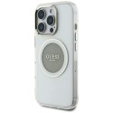 Etui Guess IML Metal Colored Circle Classic Logo MagSafe na iPhone 16 Pro Max - szare Guess