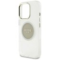 Etui Guess IML Metal Colored Circle Classic Logo MagSafe na iPhone 16 Pro Max - szare Guess