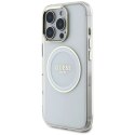 Etui Guess IML Metal Colored Circle Classic Logo MagSafe na iPhone 16 Pro - białe Guess