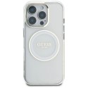 Etui Guess IML Metal Colored Circle Classic Logo MagSafe na iPhone 16 Pro - białe Guess