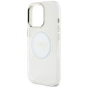 Etui Guess IML Metal Colored Circle Classic Logo MagSafe na iPhone 16 Pro - białe Guess