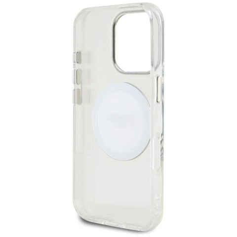 Etui Guess IML Metal Colored Circle Classic Logo MagSafe na iPhone 16 Pro - białe Guess