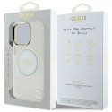 Etui Guess IML Metal Colored Circle Classic Logo MagSafe na iPhone 16 Pro - białe Guess