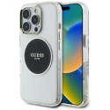 Etui Guess IML Metal Colored Circle Classic Logo MagSafe na iPhone 16 Pro - czarne Guess