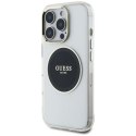 Etui Guess IML Metal Colored Circle Classic Logo MagSafe na iPhone 16 Pro - czarne Guess