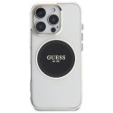 Etui Guess IML Metal Colored Circle Classic Logo MagSafe na iPhone 16 Pro - czarne Guess