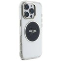 Etui Guess IML Metal Colored Circle Classic Logo MagSafe na iPhone 16 Pro - czarne Guess