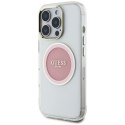 Etui Guess IML Metal Colored Circle Classic Logo MagSafe na iPhone 16 Pro - różowe Guess