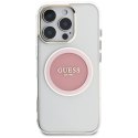 Etui Guess IML Metal Colored Circle Classic Logo MagSafe na iPhone 16 Pro - różowe Guess
