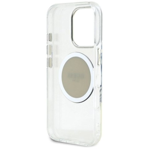 Etui Guess IML Metal Colored Circle Classic Logo MagSafe na iPhone 16 Pro - szare Guess