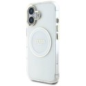 Etui Guess IML Metal Colored Circle Classic Logo MagSafe na iPhone 16 - białe Guess