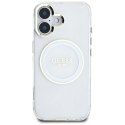 Etui Guess IML Metal Colored Circle Classic Logo MagSafe na iPhone 16 - białe Guess