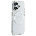 Etui Guess IML Metal Colored Circle Classic Logo MagSafe na iPhone 16 - białe Guess
