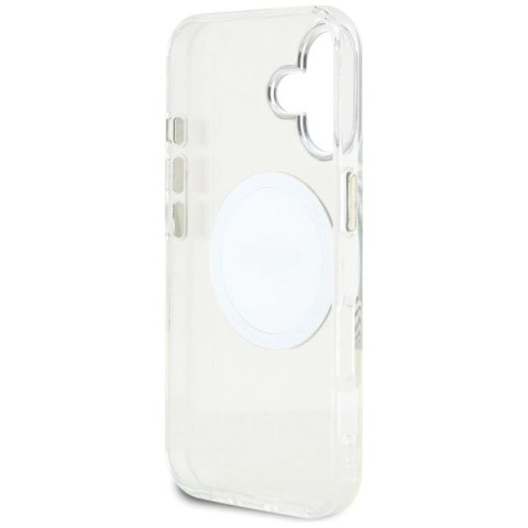 Etui Guess IML Metal Colored Circle Classic Logo MagSafe na iPhone 16 - białe Guess