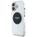 Etui Guess IML Metal Colored Circle Classic Logo MagSafe na iPhone 16 - czarne Guess