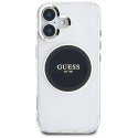 Etui Guess IML Metal Colored Circle Classic Logo MagSafe na iPhone 16 - czarne Guess