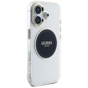 Etui Guess IML Metal Colored Circle Classic Logo MagSafe na iPhone 16 - czarne Guess