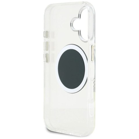 Etui Guess IML Metal Colored Circle Classic Logo MagSafe na iPhone 16 - czarne Guess