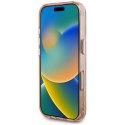 Etui Guess IML Metal Glitter 4G Circle Triangle MagSafe na iPhone 16 Pro Max - różowe Guess