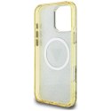 Etui Guess IML Metal Glitter 4G Circle Triangle MagSafe na iPhone 16 Pro - brązowe Guess