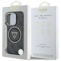 Etui Guess IML Metal Glitter 4G Circle Triangle MagSafe na iPhone 16 Pro - czarne Guess