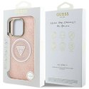 Etui Guess IML Metal Glitter 4G Circle Triangle MagSafe na iPhone 16 Pro - różowe Guess