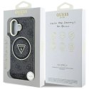 Etui Guess IML Metal Glitter 4G Circle Triangle MagSafe na iPhone 16 - czarne Guess