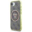 Etui Guess IML Metal Glitter 4G Circle Triangle MagSafe na iPhone 16e - brązowe Guess
