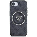 Etui Guess IML Metal Glitter 4G Circle Triangle MagSafe na iPhone 16e - czarne Guess
