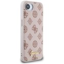 Etui Guess Peony Script Logo MagSafe na iPhone 16e - brązowe Guess