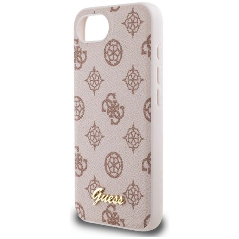 Etui Guess Peony Script Logo MagSafe na iPhone 16e - brązowe Guess