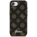 Etui Guess Peony Script Logo MagSafe na iPhone 16e czarne Guess