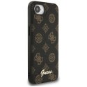 Etui Guess Peony Script Logo MagSafe na iPhone 16e czarne Guess