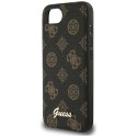 Etui Guess Peony Script Logo MagSafe na iPhone 16e czarne Guess