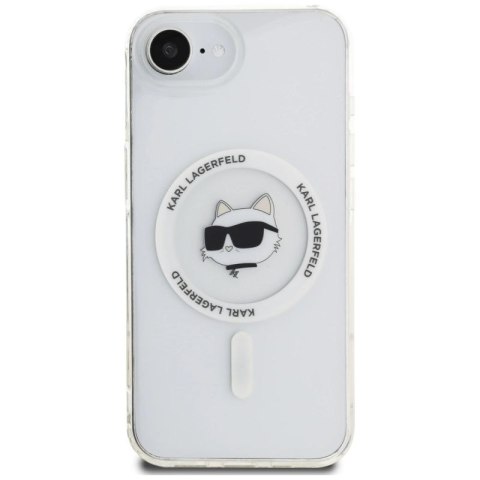 Etui Karl Lagerfeld IML Metal Choupette Head MagSafe na iPhone 16e - białe Karl Lagerfeld
