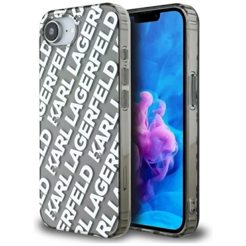 Etui Karl Lagerfeld IML Repeat Logo na iPhone 16e - srebrne Karl Lagerfeld