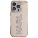Etui Karl Lagerfeld IML Rhinestones Logo na iPhone 16 Pro Max - różowe Karl Lagerfeld